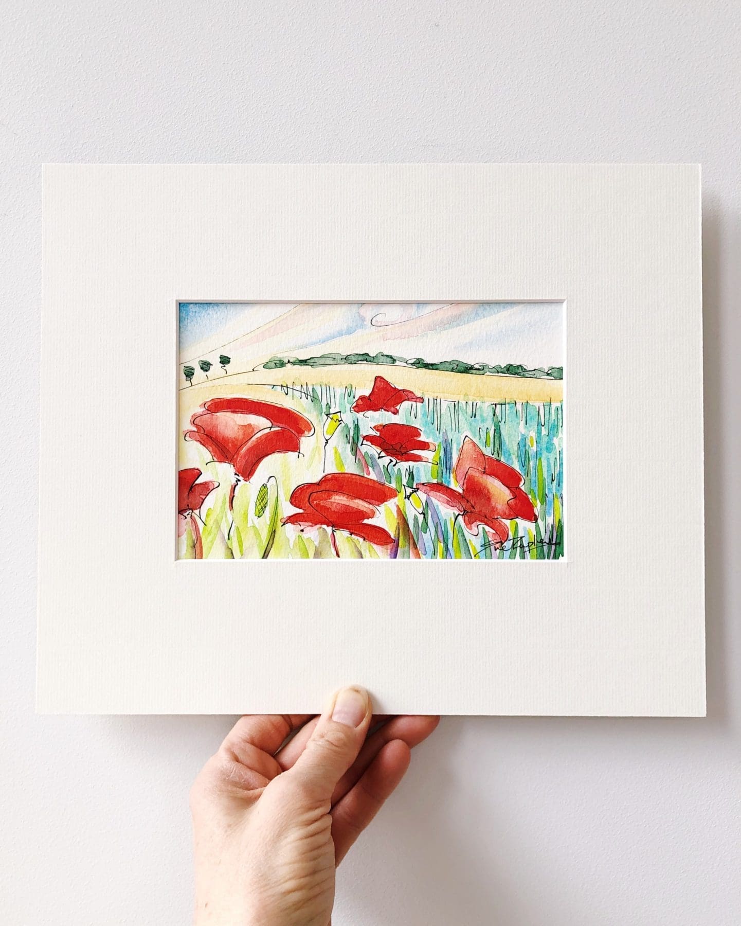 Poppies and Wheat II Sue Rapley Artist The Watercolour Collection Poppies and Wheat II