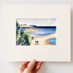 Beach Patterns ink and watercolour painting