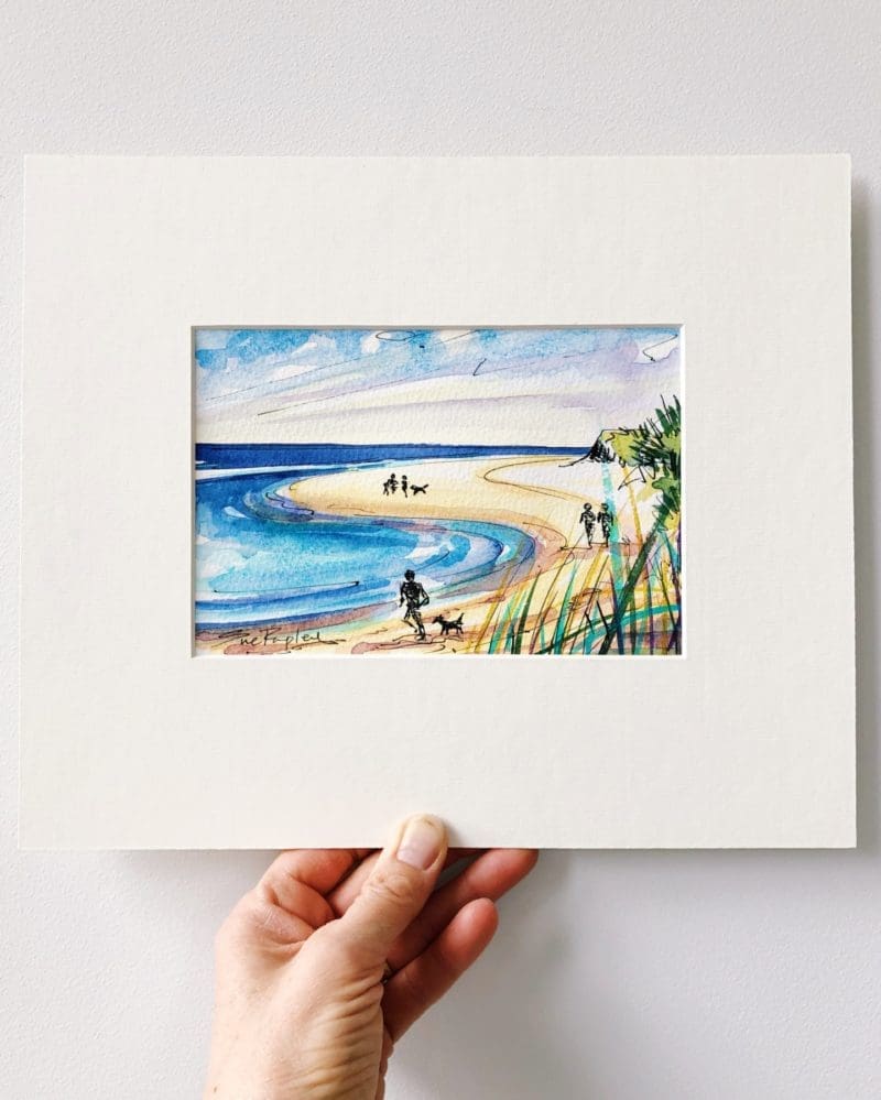 Beach Walkers Sue Rapley artist The Watercolour collection Beach Walkers