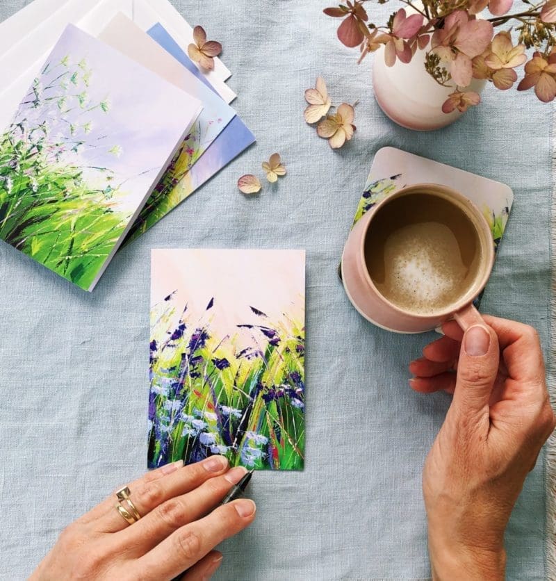Greeting Cards lifestyle image Sue Rapley Artist The Gift Collection Greeting Cards