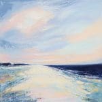 A Sense of Belonging original Coastal oil painting of dramatic evening sky and beach