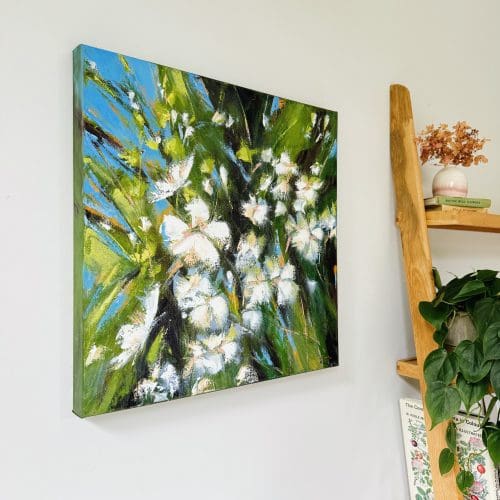 This Fleeting Beauty - in situ - view from the side to show deep canvas edge