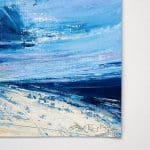 Detail with signature of Island Retreat original seascape oil painting