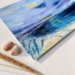 Shoreline Musings - signature and detail of seascape painting on paper