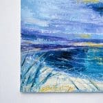 Shoreline Musings - signature and details of seascape painting on paper
