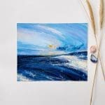 Soft Evening Light - seascape painting on paper