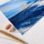 Soft Evening Light - seascape painting on paper