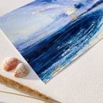 A Soulful Breath - detail of seascape painting on paper
